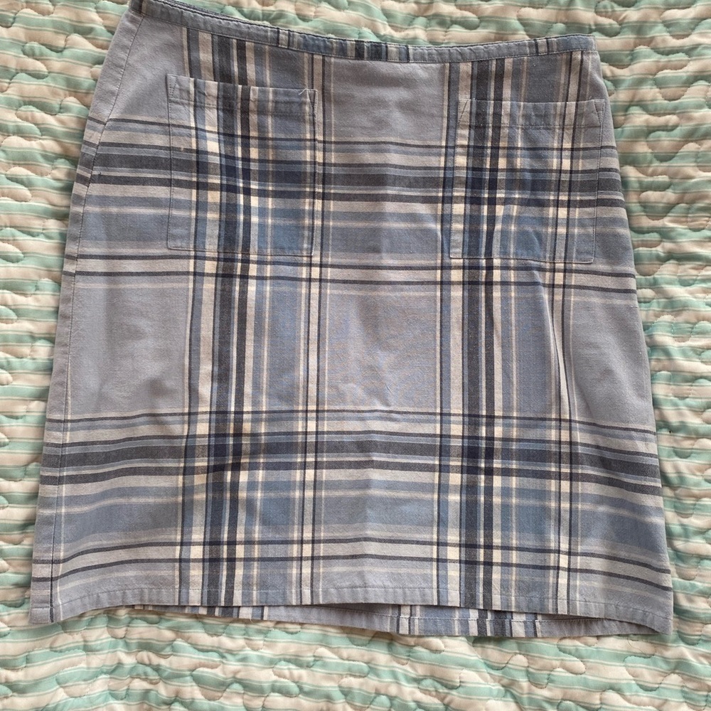 Vintage Tommy Hilfiger blue plaid summer skirt sz8